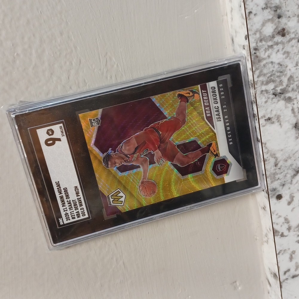 2020-21 Panini Mosaic Isaac Okoro NBA Debut Rookie Card RC #271 SSP Gold SGC 9